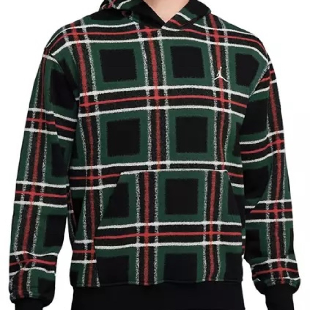 Jordan,  Men's Plaid  Pullover Hoodie sweatshirt   NWT